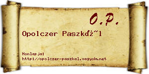 Opolczer Paszkál névjegykártya
